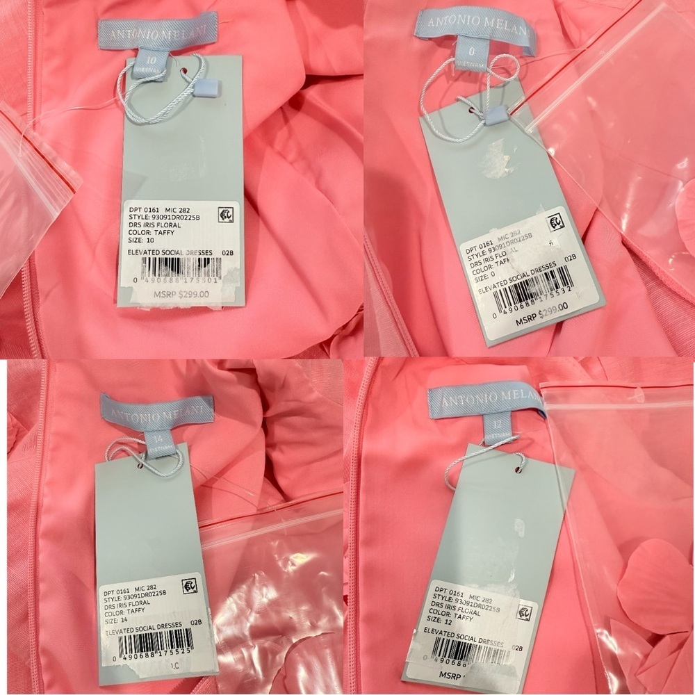 Antonio Melani Iris Linen Blend Floral Appliqué Mockneck Dress Taffy Pink NWT - Picture 16 of 16